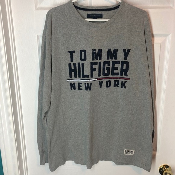 Tommy Hilfiger Other - Tommy Hilfiger Grey Long Sleeve Tee Spell Out XXL